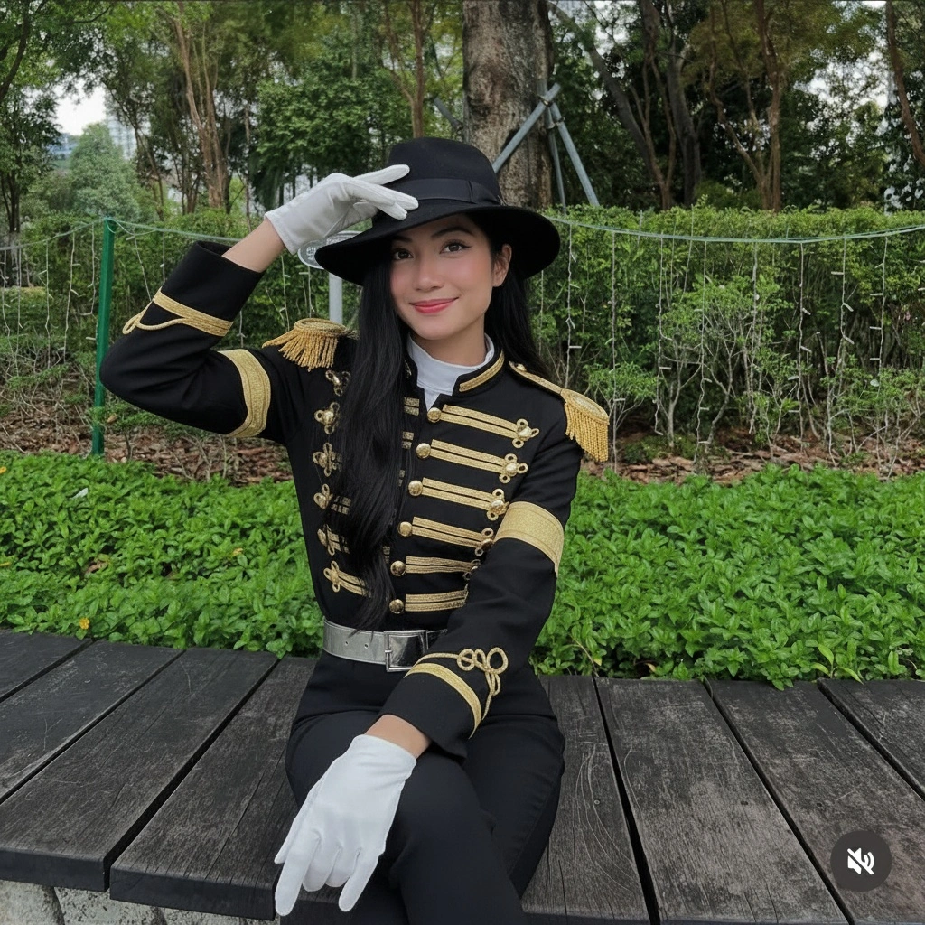 Change outfit to Michael Jackson style with white Glove