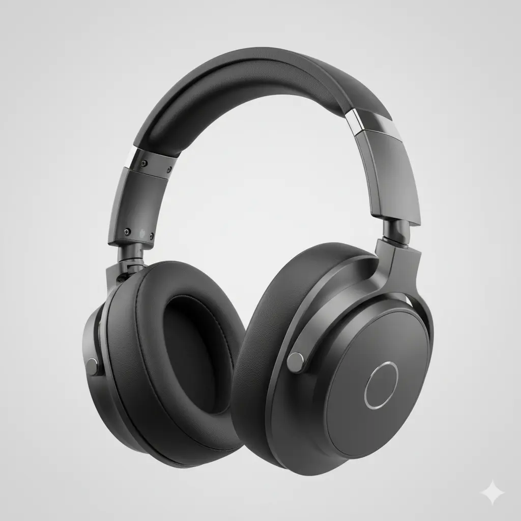 High-end headphones with cushioned ear cups and sleek finish